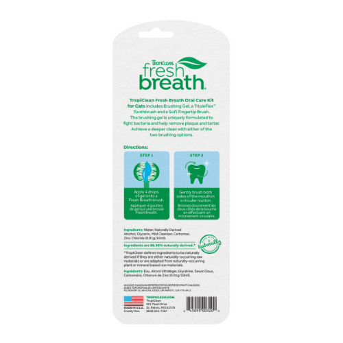 TropiClean Fresh Breath Oral Care Kit for Cats, 2oz 24